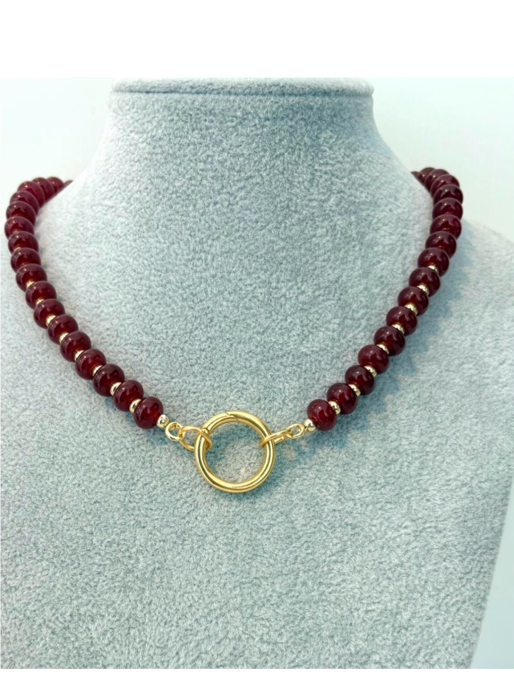 Burgundy Beaded Necklace